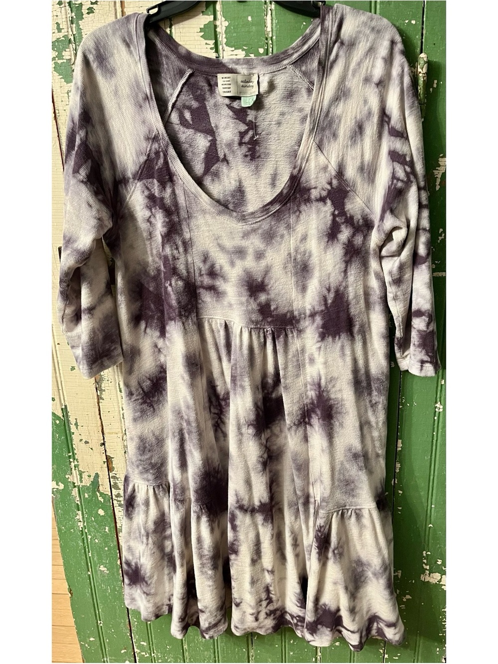 Anthropologie Saturday Sunday Dresss Tie-Dye Scoop Neck Women's Size Large